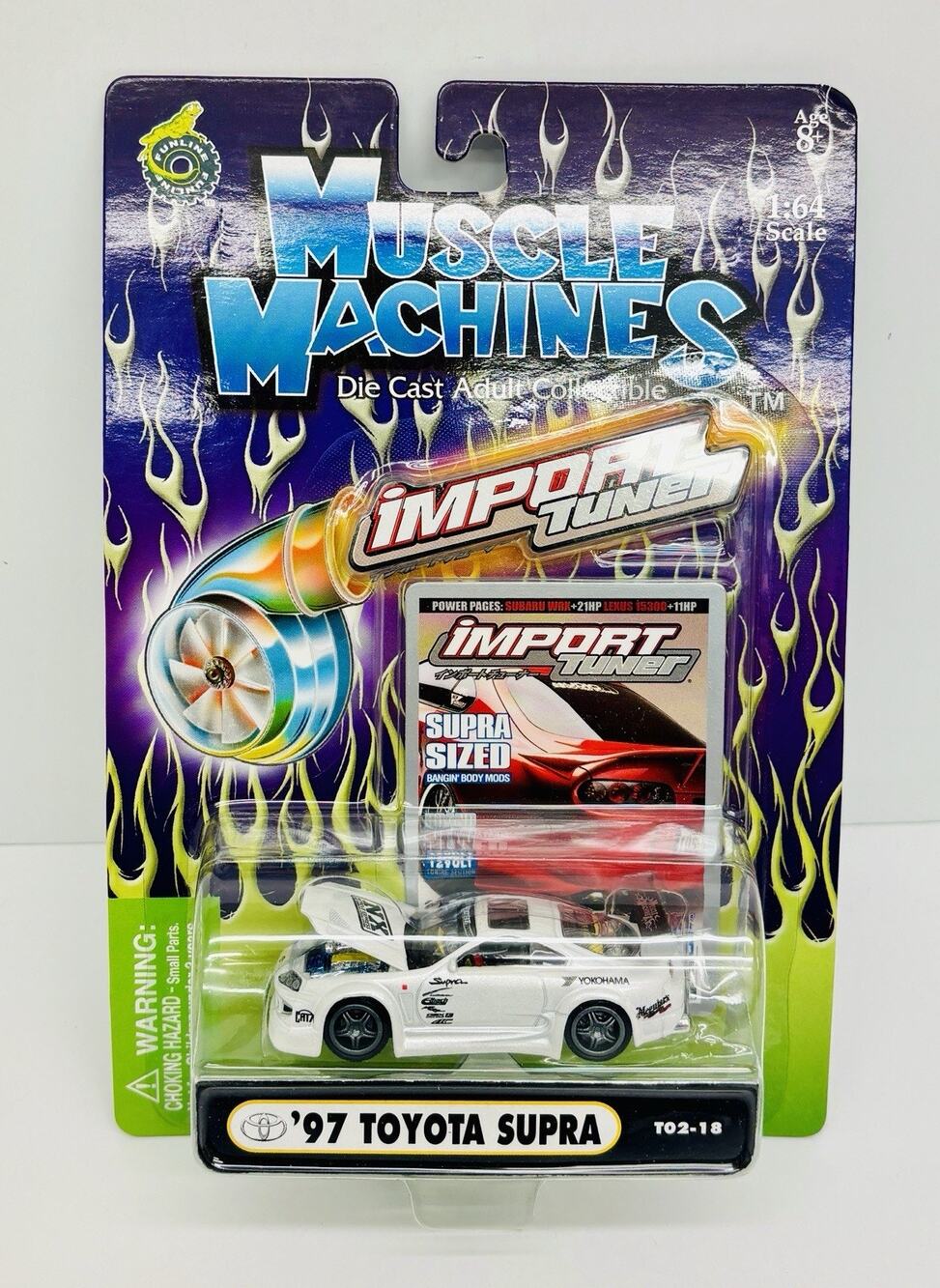 Muscle Machines 1:64 Import Tuner '97 Toyota Supra White TO2-18 New Sealed